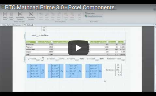 PTC Mathcad Prime 3.0 - Excel Component